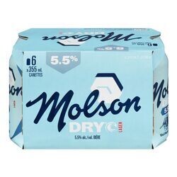 MOLSON DRY 6 CANETTES 355 ML