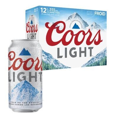 COORS LIGHT 12 CANETTES 355 ML