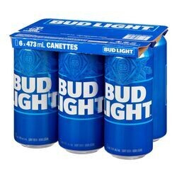 BUD LIGHT 6 CANETTES 473 ML