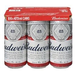 BUDWEISER 6 CANETTES 473 ML