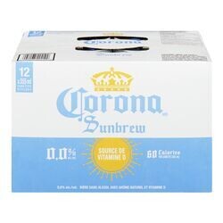 CORONA SUNBREW SANS ALCOOL 12 CANETTES 355 ML