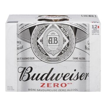 BUDWEISER ZERO SANS ALCOOL 12 CANETTES 355 ML