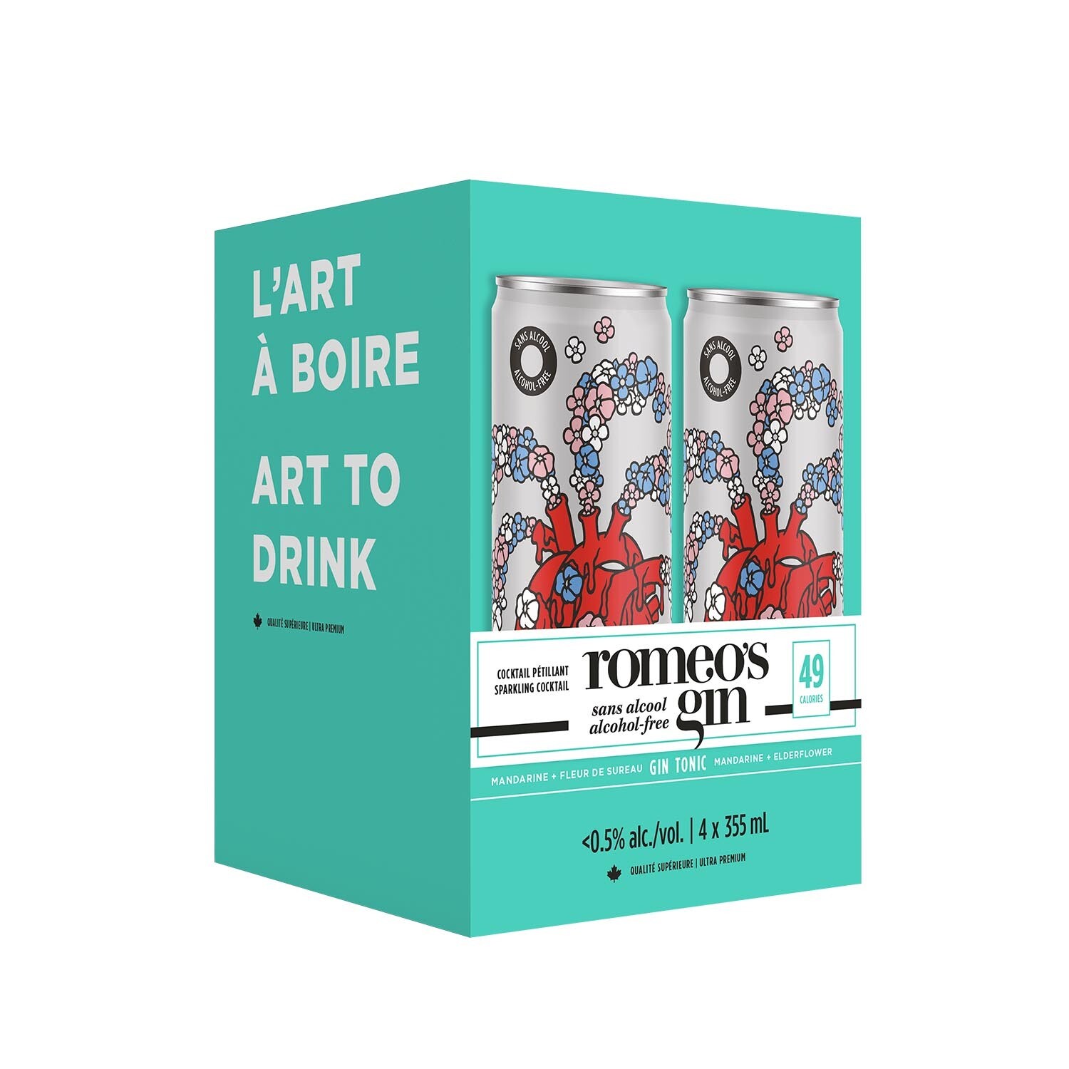 ROMEO&#39;S BOISSON SANS ALCOOL GIN TONIC 4X355ML