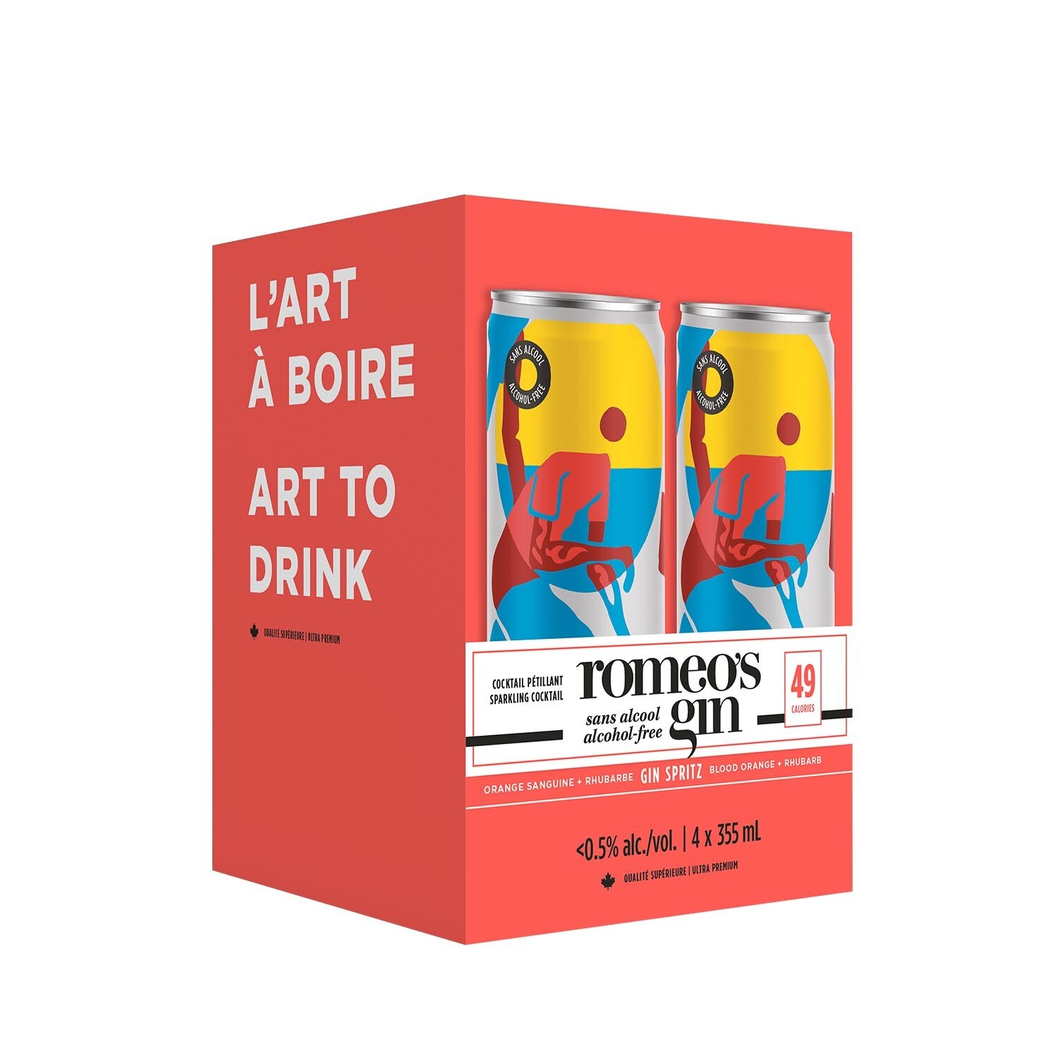 ROMEO&#39;S BOISSON SANS ALCOOL GIN SPRITZ 4X355ML