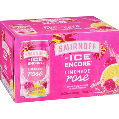 Smirnoff Ice Encore Limonade Rose 6x355mL Can Carton Pack