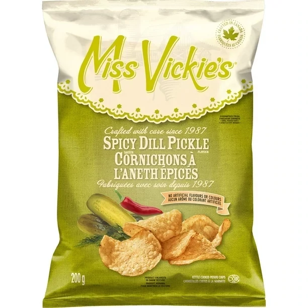 MISS VICKIE&#39;S Croustilles cuites à la marmite CORNICHONS A L&#39;ANETH EPICES 200 g