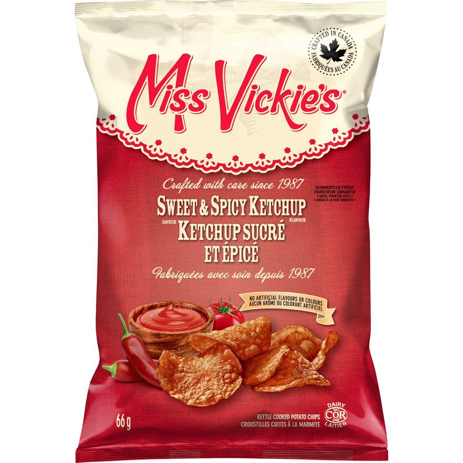 MISS VICKIE&#39;S Croustilles cuites à la marmite KETCHUP SUCRE ER EPICE 200 g