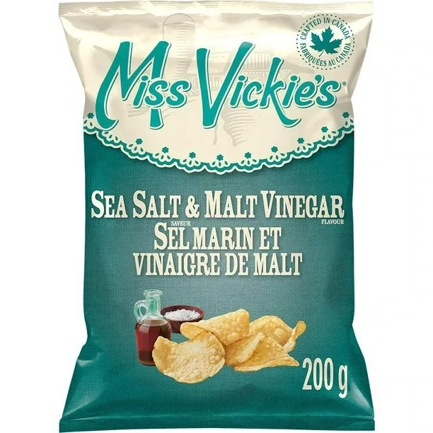 MISS VICKIE&#39;S Croustilles cuites à la marmite SEL MARIN ET VINAIGRE DE MALT 200 g