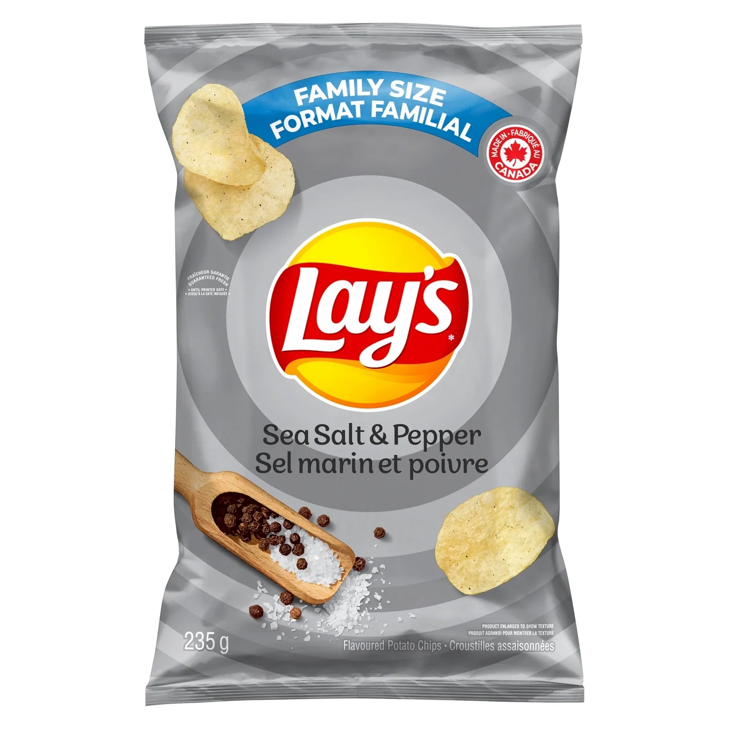 LAY&#39;S Croustilles SEL MARIN ET POIVRE, Format familial 235 g