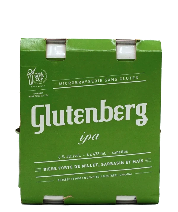 GLUTENBERG IPA BIERE FORTE 6% ALC 4 CANETTES 473 ML