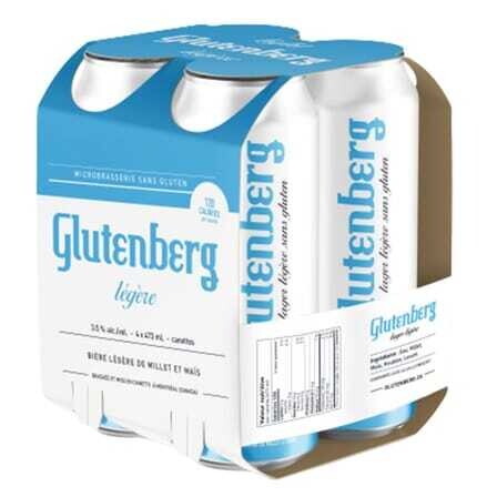 GLUTENBERG LIGHT 3.5% ALC 4 CANETTES 473 ML