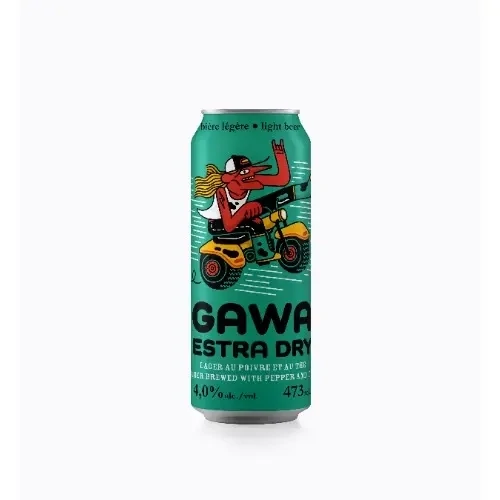 LAC ST-JEAN GAWA ESTRA DRY LAGER AU POIVRE ET AU THE 4.0% ALC CANETTE 473 ML