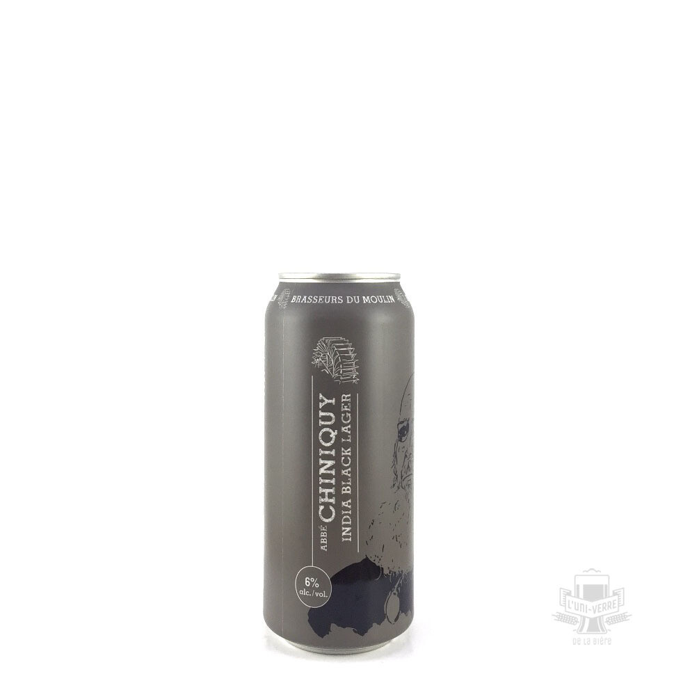 DU MOULIN ABBE CHINIQUY INDIA BLACK LAGER 6.0% ALC CANETTE 473 ML