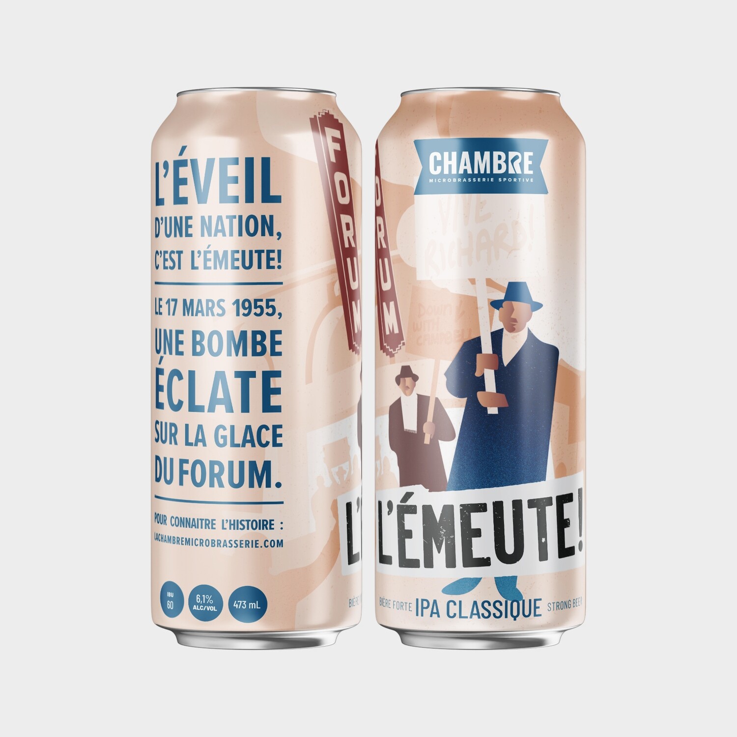 LA CHAMBRE L&#39;EMEUTE IPA % ALC CANETTE 473 ML