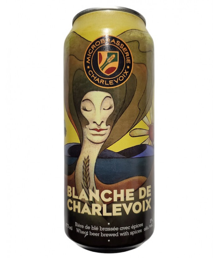MICROBRASSERIE CHARLEVOIX Bière blanche épicée, La blanche de Charlevoix 473 ML - CANETTE 5.0%ALC