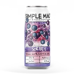 SIMPLE MALT SORBET BLEUET ET CASSIS 4.4% ALC CANETTE 473 ML