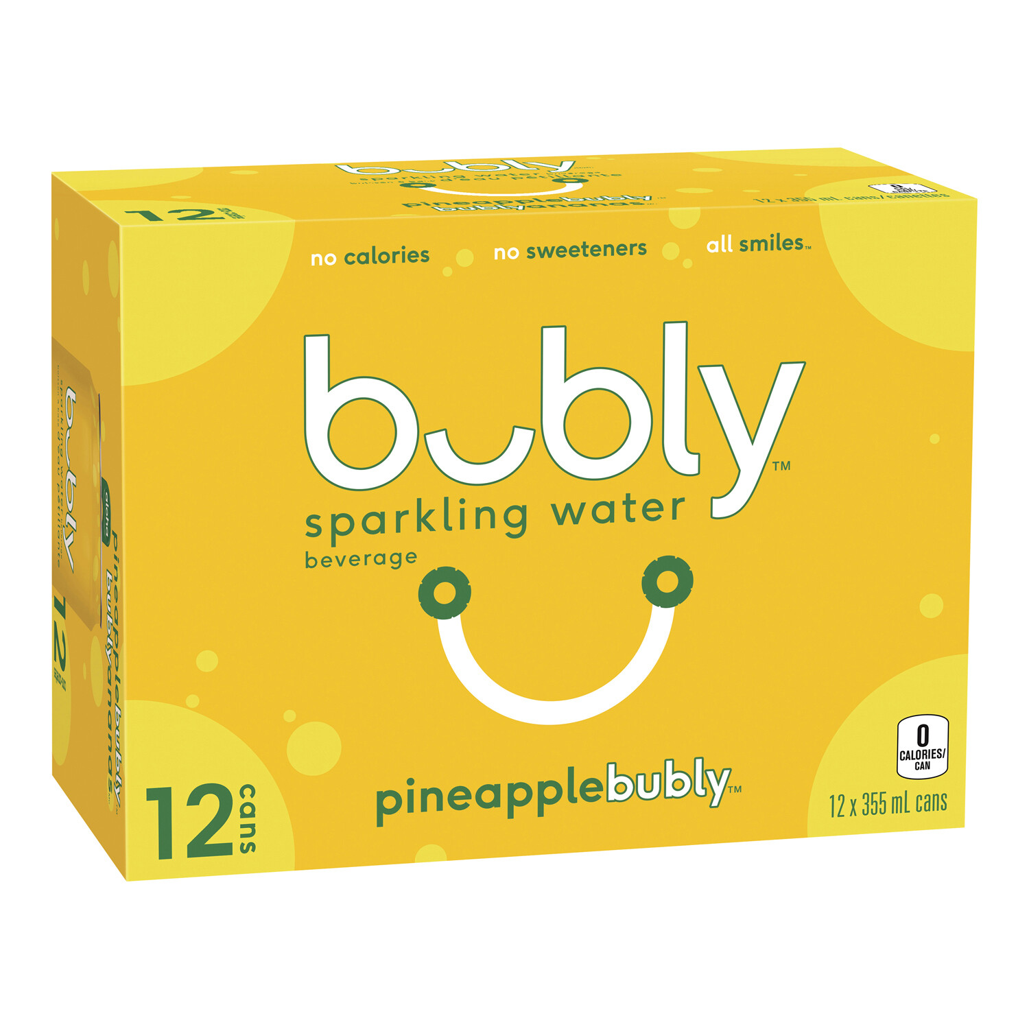 BUBLY EAU PETILLANTE ANANAS 12X355ML