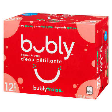 BUBLY EAU PETILLANTE FRAISE 12X355ML