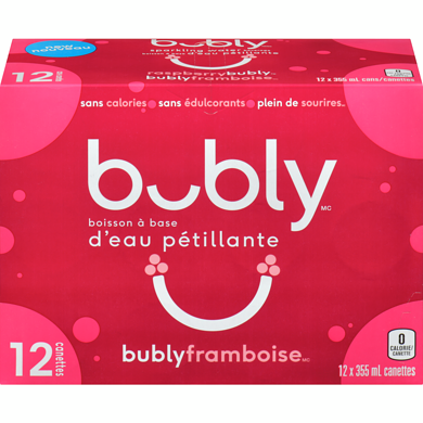 BUBLY EAU PETILLANTE FRAMBOISE 12X355ML