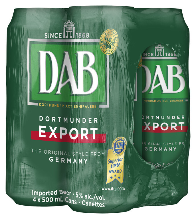 DAB DORTMUNDER EXPORT BIERE 5% ALC CANETTE 4X500ML