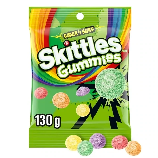 SKITTLES GUMMIES SURS SAC 130 GR