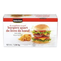 SELECTION BURGER QUART DE LIVRE BOEUF SURGELES 1.36KG