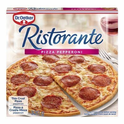 DR. OETKER Pizza à croûte mince au pepperoni surgelée, Ristorante 320 g