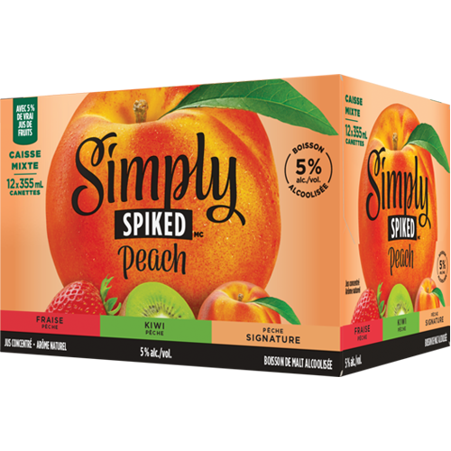 Simply Spiked Pêche Caisse Mixte 1x12 355ml Canette