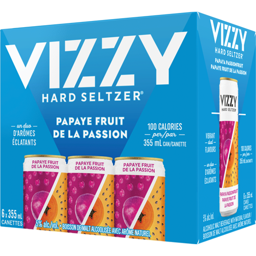Vizzy Papaye Fruit de la Passion 6 355ml Canette