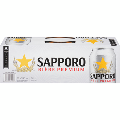SAPPORO BIERE CANETTE 12X355ML