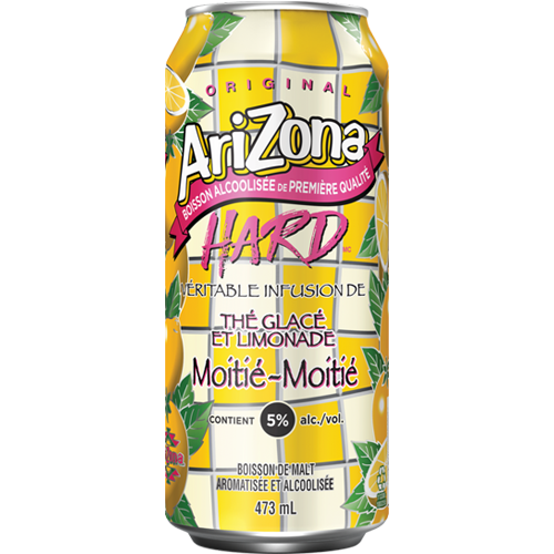 ARIZONA HARD BOISSON ALCOOLISEE THE GLACE MOITIE MOITIE 473 ML