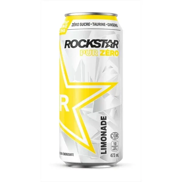 Rockstar boisson energisante Pure Zero can limonade 473ml