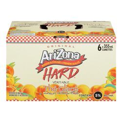 ARIZONA HARD BOISSON ALCOOLISEE THE GLACE PECHE 6X355 ML