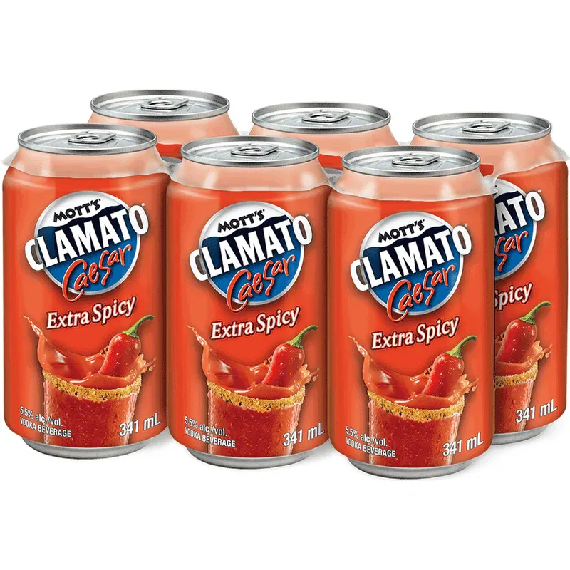 MOTT&#39;S CLAMATO CAESAR EPICE CAN 6X341ML