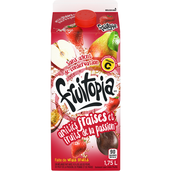 FRUITOPIA BOISSON FRAISES ET FRUITS DE LA PASSION 1.75L