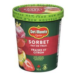 DEL MONTE SORBET FRAISE CITRON 946ML
