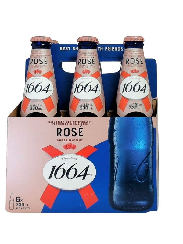 KRONENBOURG 1664 BIERE BOUTEILLE ROSE 6X330ML