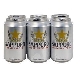 SAPPORO PREMIUM BIERE CANETTE 5.0% ALC 6X355ML