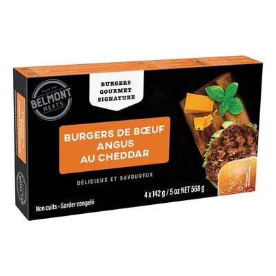 BELMONT BURGER BOEUF ANGUS AU CHEDDAR 568GR