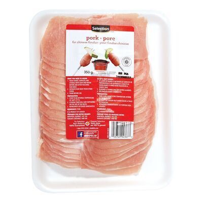 SELECTION Porc pour fondue chinoise surgelé 350 G