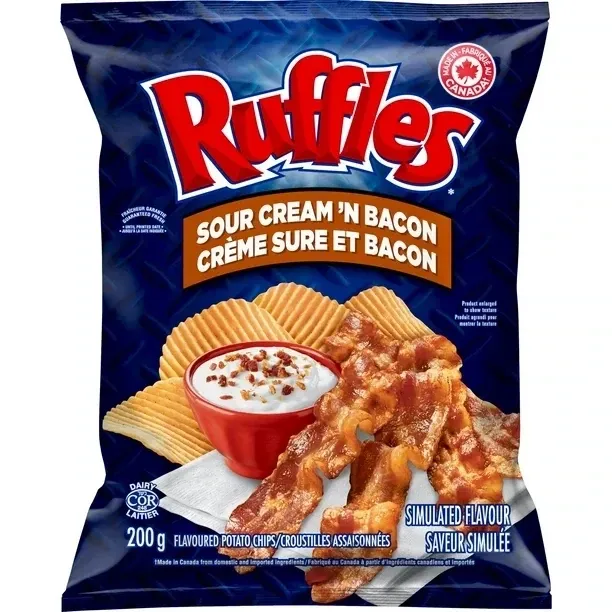 RUFFLES CREME SURE ET BACON 200 GR