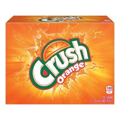 CRUSH Boisson gazeuse à saveur d&#39;orange 12X355 ML