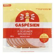 GASPÉSIEN Jambon fumé à déjeuner tranché 250 G
