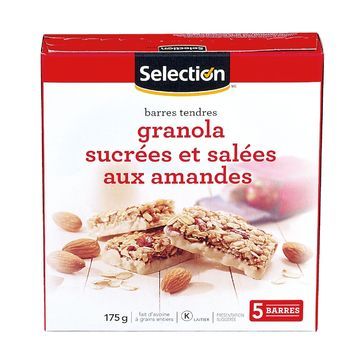 SELECTION BARRES TENDRES SUCREES SALEES AMANDES 175GR