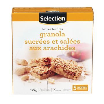 SELECTION BARRES TENDRES SUCREES SALEES AUX ARACHIDES 175GR