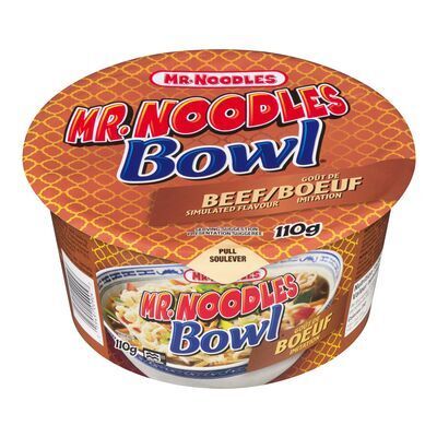 MR. NOODLES BOWL Nouilles au goût de bœuf dans un bol 110 g