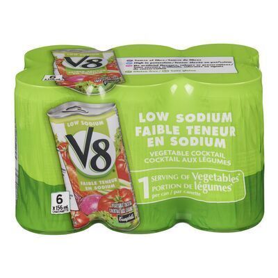 V8 Cocktail aux LEGUMES à faible teneur en sodium 6X156 ML
