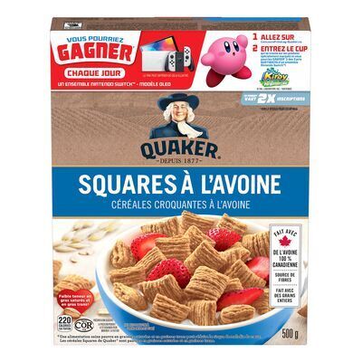 QUAKER Céréales à l&#39;avoine croquante, Squares 500 g