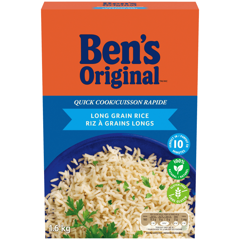 BEN&#39;S ORIGINAL RIZ GRAINS LONG QUICK COOK 1.6KG