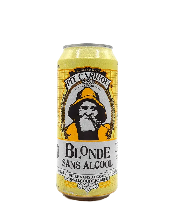 PIT CARIBOU BLONDE SANS ALCOOL CANETTE 0.5% ALC 473ML